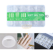 150pcs Green Box Soft Gel Tips Clear | Full Cover | XS Mixed Style Soft Gel Tips