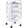 4-Drawers Storage Rolling Cart | White