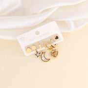 3 pairs Stainless Steel Earrings Set Fashion Jewelry