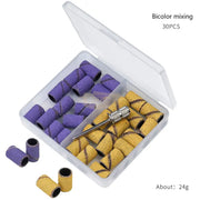 30 pcs Nail Sanding Band Set | Purple & Yellow Sanding Bands