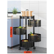 4-Tier Rotating Storage Organizer | Round | Black Storage Organizers
