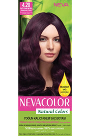 Nevacolor Natural Colors Permanent Hair Color Cream Set | 4.20 Aubergine Purple