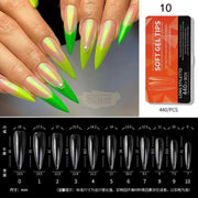 440pcs Soft Gel Tips Long Stiletto | Full Cover | H105-10 Orange Box Soft Gel Tips