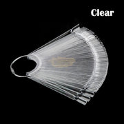 50pcs Squoval Nail Swatch Sticks | Clear 12.5x1cm Stiletto Acrylic Tips