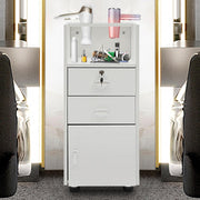 Hair Stylist Station with 2 Hair Dryer Holders | White (furniture only)