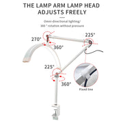 Half Moon LED Light with C-Clamp Desk Mount HD-M3X | 20W | White