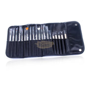 Acrylic Nail Art Brush and Wooden Dotting Tools Kit with black pouch (20 pieces) Nail Salon Accessories