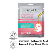 Dermokil Hyaluronic Acid Serum & Clay Sheet Mask 23g | Hydrating Care Skin Masks