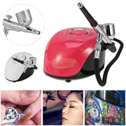 Dual Action Airbrush with Portable Mini Air Compressor Kit Air Brush