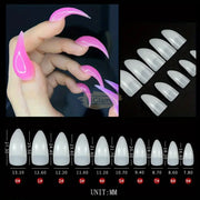 Eagle Claw Curved Stiletto Nail Tips 500 pcs | Natural Nail Tips