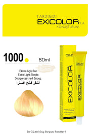 Exicolor Super Blonde Series - 1000 Extra Light Blonde - Permanent Hair Color Cream Tube 100ml Permanent Hair Color