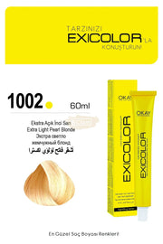 Exicolor Super Blonde Series - 1002 Extra Light Pearl Blonde - Permanent Hair Color Cream Tube 100ml Permanent Hair