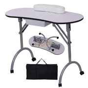 Foldable Manicure Station on Wheels with Carry bag - White MT-005 Manicure Tables