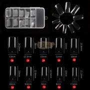 Full Cover Short Square Nail Tips Clear 100 Tips Box Nail Tips