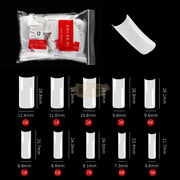 Half Cover French Curve Nail Tips White H-026 500 Tips Nail Tips