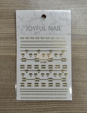 Joyful Nail Stickers | JO-847 | Gold Nail Art