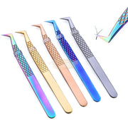 L-Shaped Anti-static Eyebrow Tweezers with diamond Grip Lash Extension Accessories