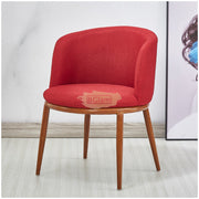 Modern Accent Linen Lounge Chair | Red Chair