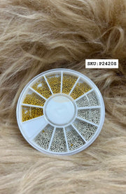 Nail Art Steel Caviar Beads Wheel | Gold & Silver Nail Art