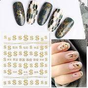 $ Nail Stickers | DP672 | Gold Nail Art
