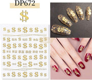 $ Nail Stickers | DP672 | Gold Nail Art