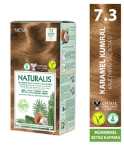 Naturalis Ammonia-Free Permanent Hair Color Cream Set | 7.3 Caramel Blond | Vegan Permanent Hair Color