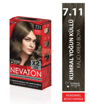 Nevaton Permanent Hair Color Cream Set (2 Tubes + Oxidation) - 7.11 Blonde Intense Ash Hair Color