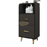 Nordic 2-Drawers Multifunctional Storage Cabinet on legs | Black Salon Furniture