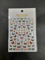 Pop Finger 3D Design Nail Stickers - Butterfly - WG239 Nail Art