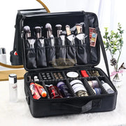 Professional Travel Makeup Bag with Compartments 40*28*12 cm - Black (bag only) Makeup Bag