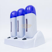 White/Blue Triple Roll-On Wax Heater | 3-in-1 Cartridge Wax Warmer for Salon & Spa Hair Removal Roll-On Wax Heater