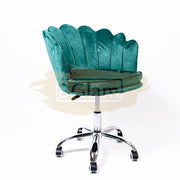 Modern Leisure Velvet Shell Height Adjustable Swivel Office Desk Chair on Wheels - Green