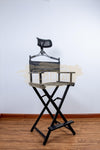 Foldable Makeup Artist Director's Chair with Headrest | Black