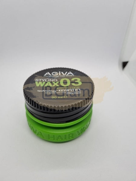 Hair Styling Wax 03 Mat Look Green 90ml - Agiva