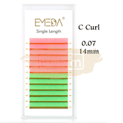 EMEDA Eyelash Extension | Neon Glow in the Dark | 0.07 C Curl | 14mm