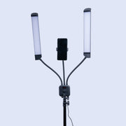 Double Arms Dimmable LED Cosmetic Lamp with Phone Clip & Tripod