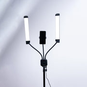 Double Arms Dimmable LED Cosmetic Lamp with Phone Clip & Tripod