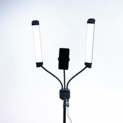 Double Arms Dimmable LED Cosmetic Lamp with Phone Clip & Tripod