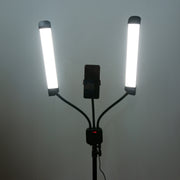 Double Arms Dimmable LED Cosmetic Lamp with Phone Clip & Tripod