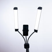 Double Arms Dimmable LED Cosmetic Lamp with Phone Clip & Tripod