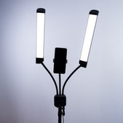 Double Arms Dimmable LED Cosmetic Lamp with Phone Clip & Tripod