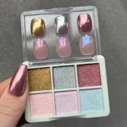 6 Colors Magic Aurora Nail Powder with 3 Applicators | 005