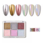 6 Colors Magic Aurora Nail Powder with 3 Applicators | 005