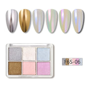 6 Colors Magic Aurora Nail Powder with 3 Applicators | 006