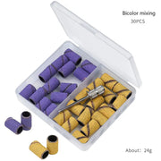 30 pcs Nail Sanding Band Set | Purple & Yellow