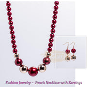 Fashion Jewelry -  Pearls Necklace with Earrings #9