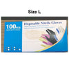 Disposable Nitrile Gloves Non-Medical | Black | Size L