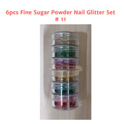 6pcs Fine Sugar Powder Nail Glitter Set | 11