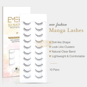 10 pairs EMEDA - Clear Band Lash 806 DIY Lashes