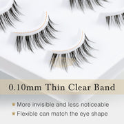 10 pairs EMEDA - Clear Band Lash 806 DIY Lashes